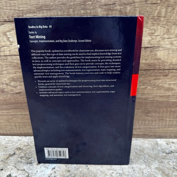 Text Mining: Concepts, Implementation, and Big Data Challenge by Taeho Jo Book - Picture 4 of 11